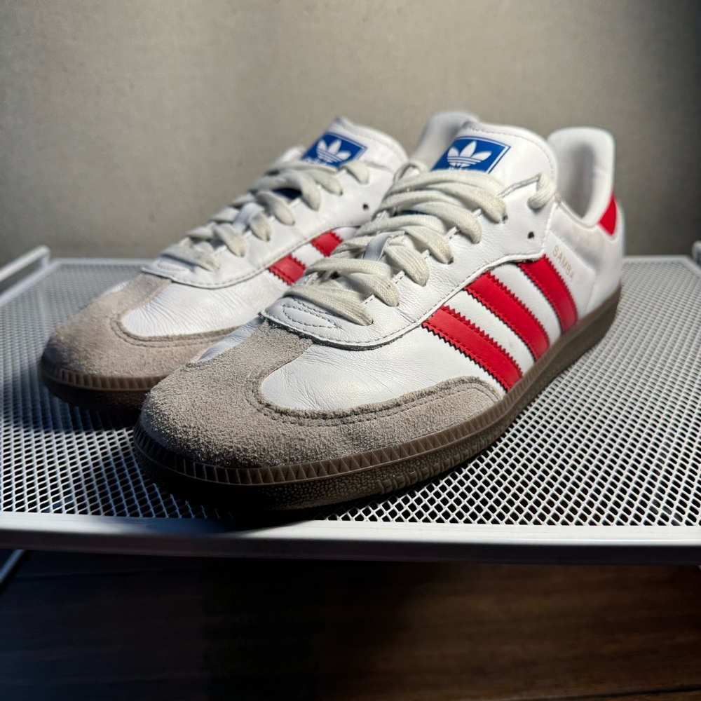 Adidas Samba OG Shoes Mens 9.5 White Better Scarlet IG1025